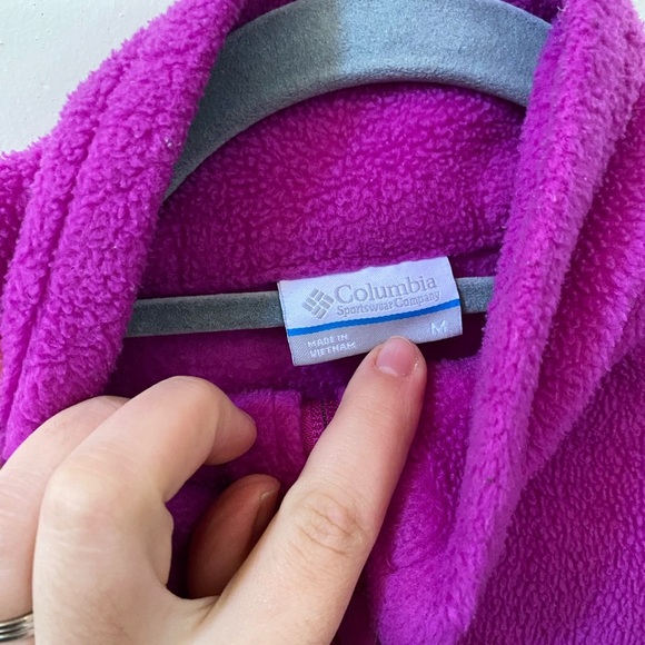 COLUMBIA HOT PINK FLEECE ZIP UP WOMENS JACKET SIZE M - Picture 3 of 4